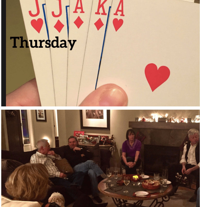 Almost Wordless Wednesday: Euchre and Board Meeting